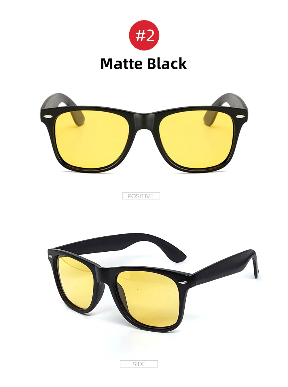 VIVIBEE Classic Night Vision Glasses — Square Polarized UV400 Yellow Lenses for Men & Women, Driving Sunglasses 2025