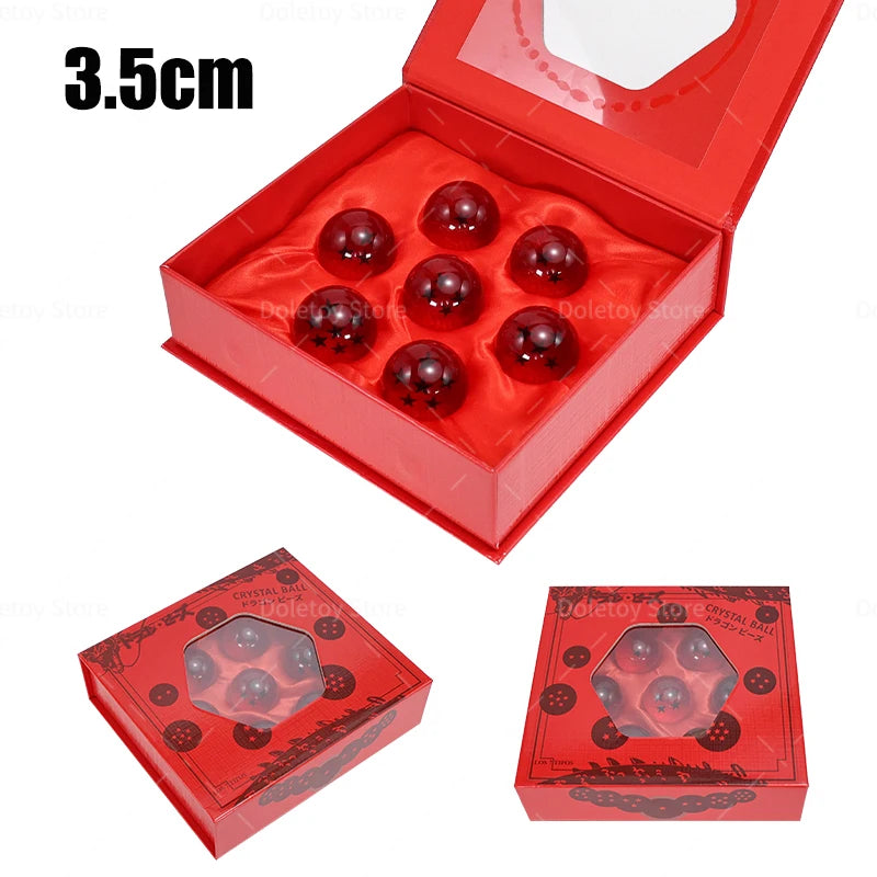 Dragon Ball Z 1:1 7-Star Crystal Balls Set — Orange & Blue Shenron Dragon PVC Figures, Complete Collectible Set