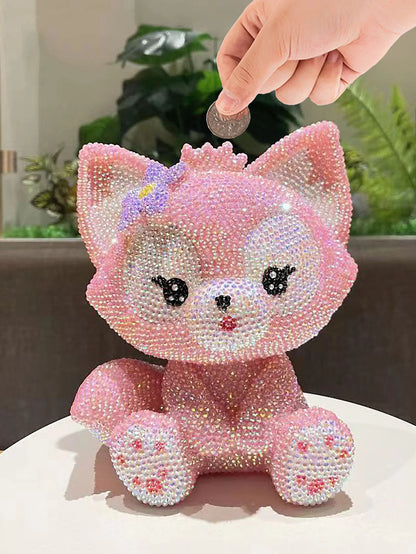 Hot Sale DIY Anime Piggy Bank – Cartoon Melody & Hello Kitty Diamond Stick Figurine Model Gift Statue Doll