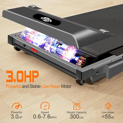 3.0HP Portable Foldable Treadmill for Home – Compact, LED Display with 12 Preset Programs