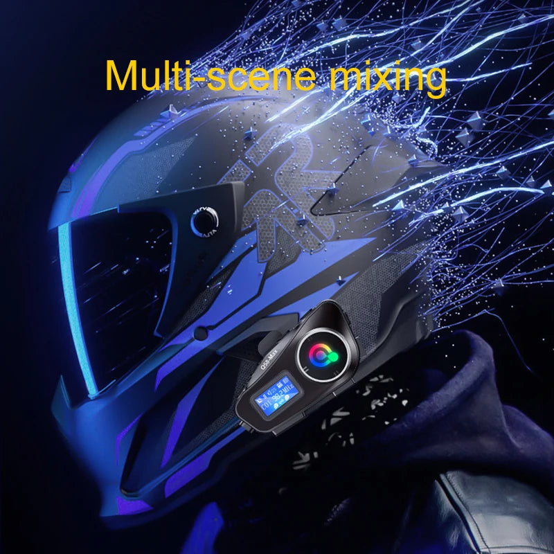 Q58 Max Motorcycle Helmet Bluetooth Intercom – IP65 Waterproof, 500M Range, Multi-Scene Music Sharing