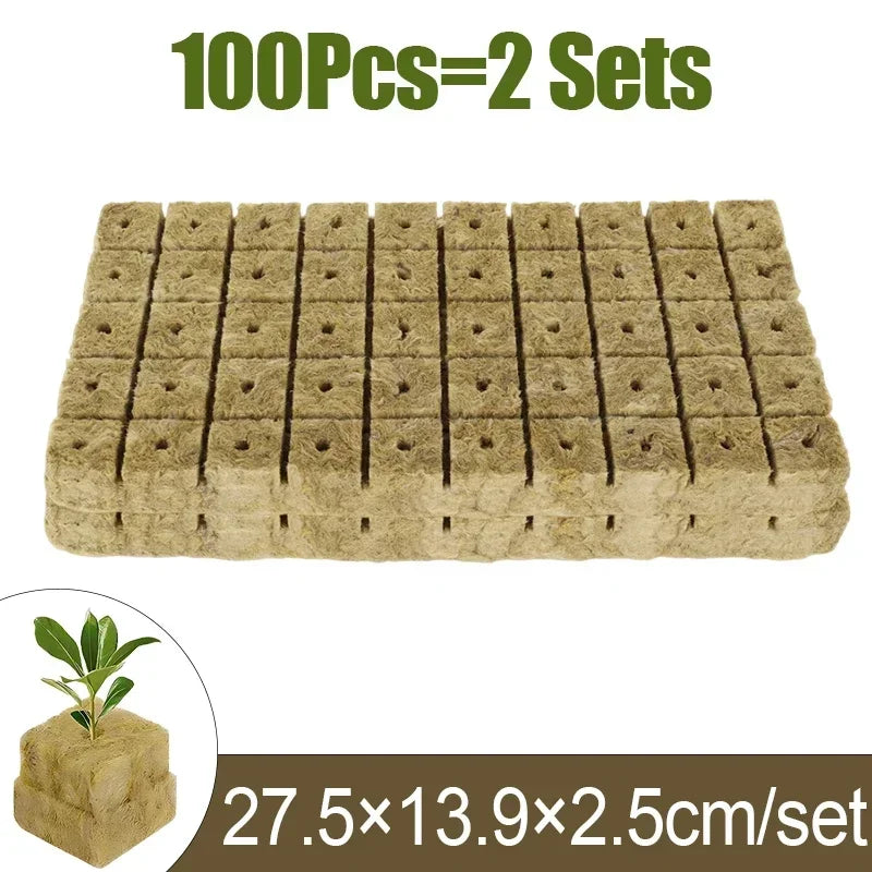 Sponge Block Starter Plugs — Rockwool Grow Cubes for Seedlings, Hydroponics & Plant Propagation
