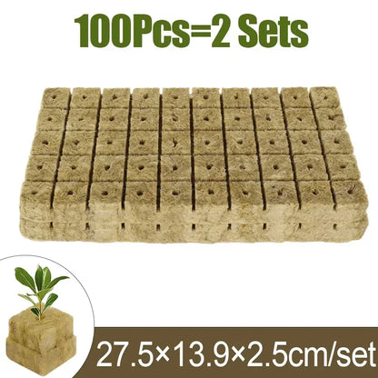 Sponge Block Starter Plugs — Rockwool Grow Cubes for Seedlings, Hydroponics & Plant Propagation