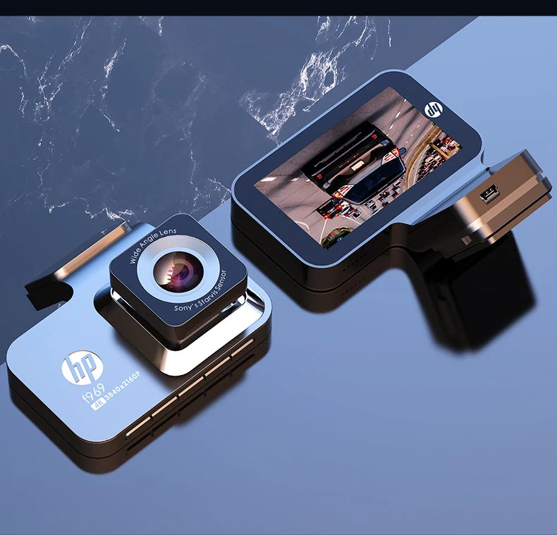 HP 4K HD Car Dash Cam – Night Vision, WiFi, Parking Monitoring, DVR Loop Video Recording