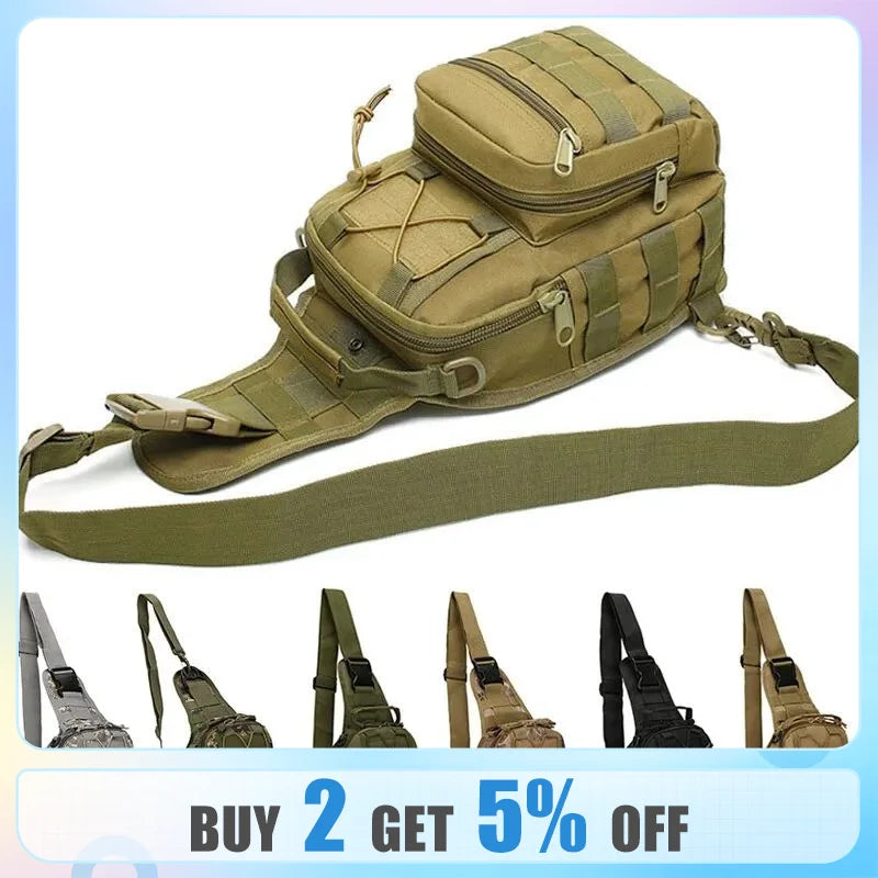 Outdoor Military Tactical Sling Chest Bag - Crossbody Shoulder Bag for Hiking & Camping, Men's & Women's Sport Travel Gear
