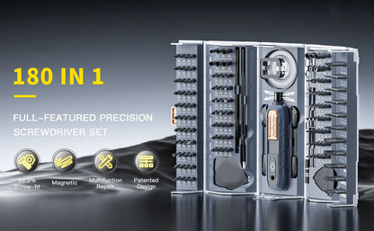 180-in-1 Precision Screwdriver Set – Magnetic Bits, Professional Repair Tool Kit for iPhone, Watch, Glasses & More with Storage Box