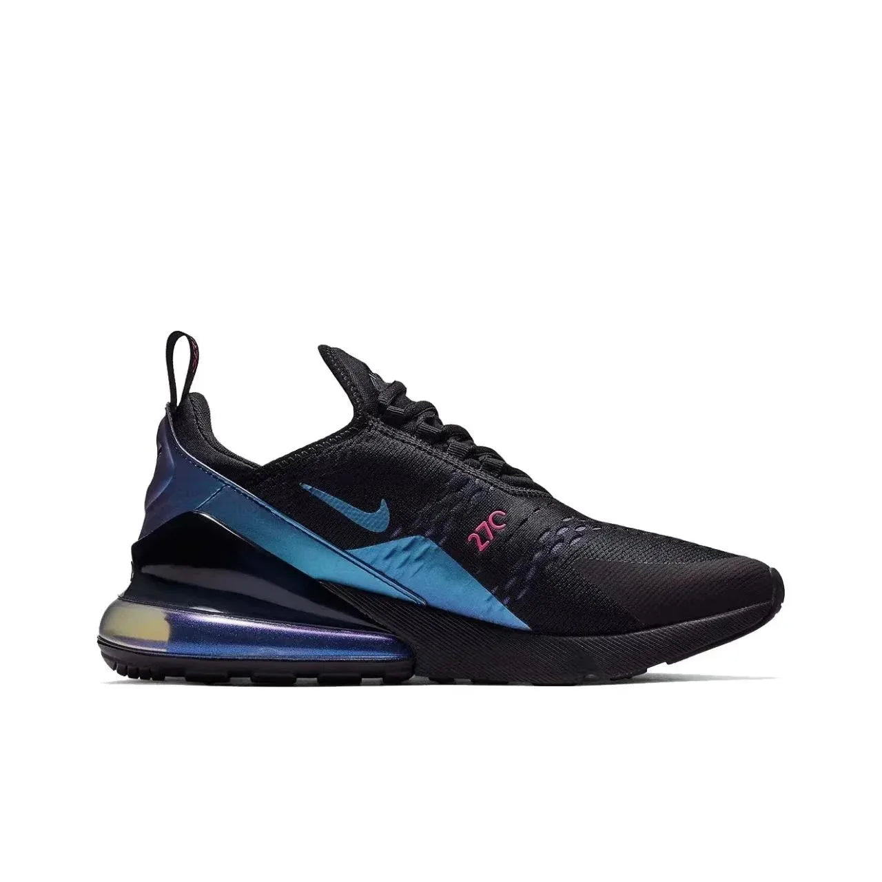 Nike Air Max 270 Running Shoes – Mesh, Shock Absorption, Non-Slip, Abrasion Resistant, Unisex Black & White Low Top