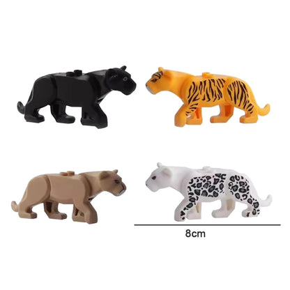 MOC Animal Scene Building Blocks – Zoo & Wildlife DIY Toy Bricks with Ducks, Cats, Dogs, Penguins, Eagles, Wolves, Bears, Deer, Sharks, Snakes, Mice, Sheep (K055)