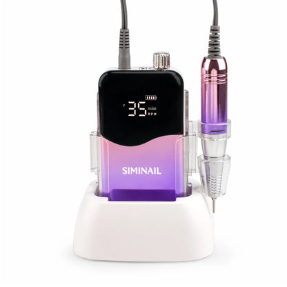 SIMINAIL Professional Nail Drill Machine – 35000RPM Portable Electric Nail File with Rechargeable E-File Bit Kit