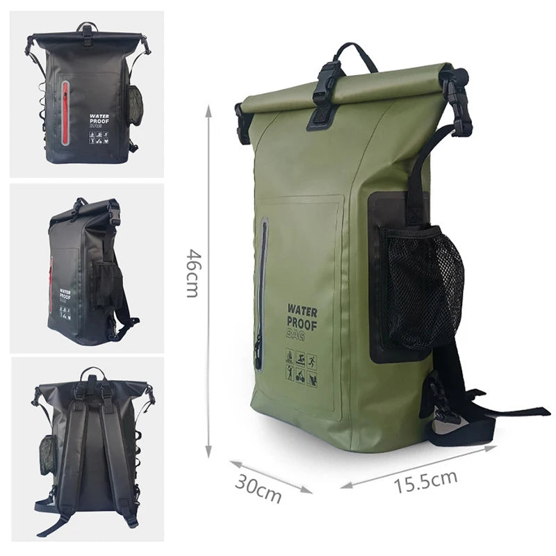 Modular Kayak Backpack Waterproof Kayak Dry Bag – Large PVC Backpack for Swimming, River Trek ...