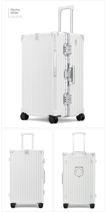 COLENARA Aluminum Frame Suitcase — High-Quality Large Capacity Trolley Travel Bag, 24", 26", 28", 30" Rolling Luggage