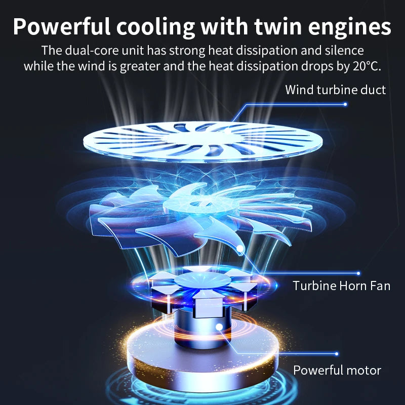 Q100 17-Inch Gaming Laptop Cooler - LED Screen, Dual USB Ports, 2600RPM Cooling Pad, Notebook Stand with Fan