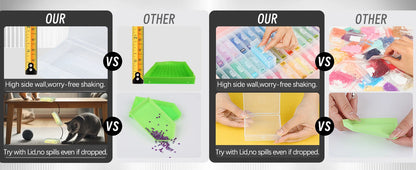 45pcs Diamond Painting Accessories – 2 in 1 Storage Trays with Lids & Bead Organizer