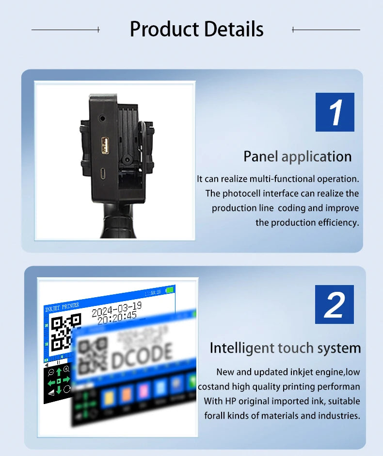 DCODE 1755PLUS Portable Handheld Inkjet Printer – 12.7mm Text, QR, Bar ...