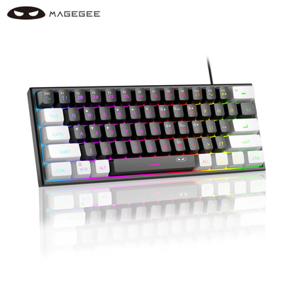 MageGee TS91 60% Compact Wired Keyboard – 61 Key RGB Backlit Portable Membrane Keyboard for Windows PC