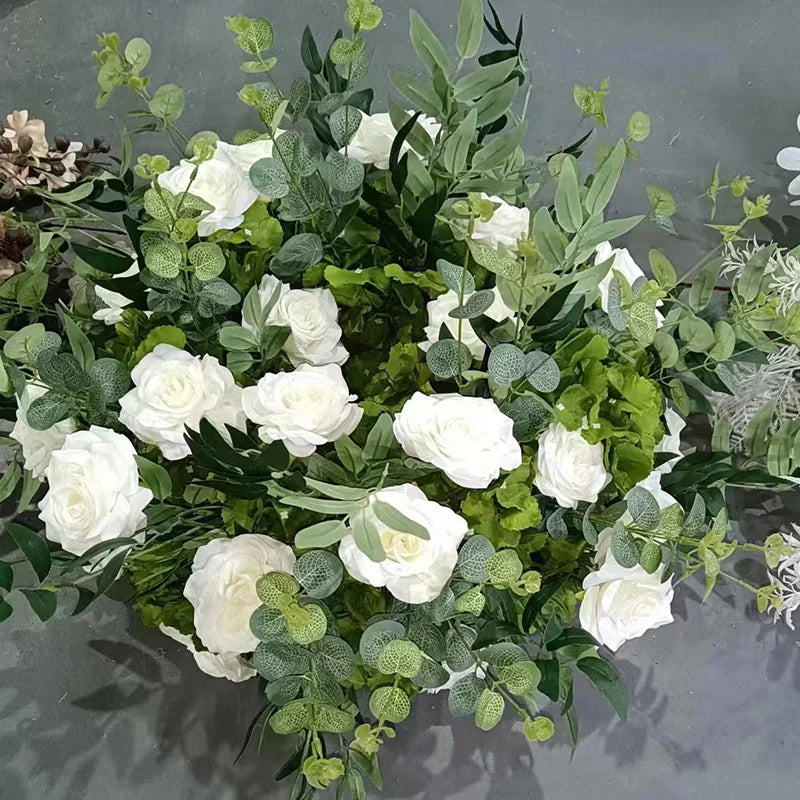 60cm Artificial Flower Wreath – Wedding Table Centerpiece & Backdrop Decoration