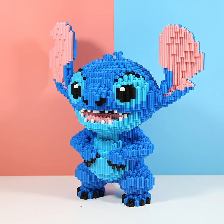 Kawaii Disney Stitch Building Block Toy – Giant Assembly Statue for Kids Birthday Gift & Desk Decoration