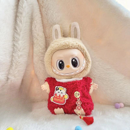 Labubu 1st & 2nd Generation Antique Hanfu Outfit Clothes with Vinyl Pendant for New Year's & Spring Festival