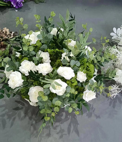 60cm Artificial Flower Wreath – Wedding Table Centerpiece & Backdrop Decoration