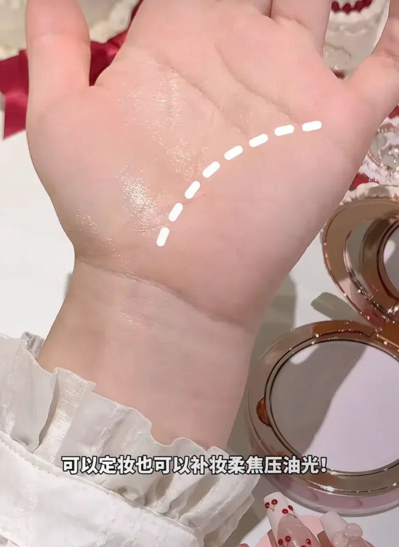 Flower Knows Strawberry Cupid Pressed Powder – Matte Soft Focus Oil-Control Setting Powder for Long-Lasting Finish