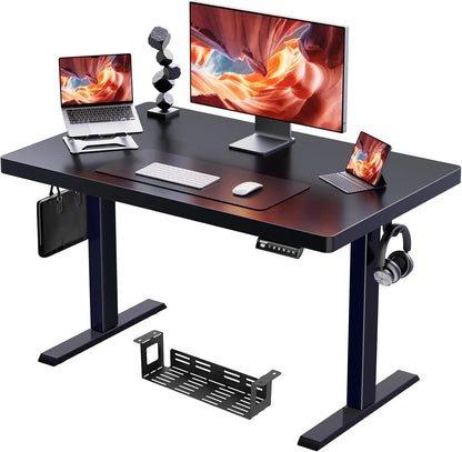 48x24 Inch Electric Standing Desk – Thick Adjustable Desk with 4 Height Memory, Sit-Stand Desk & Cable Management