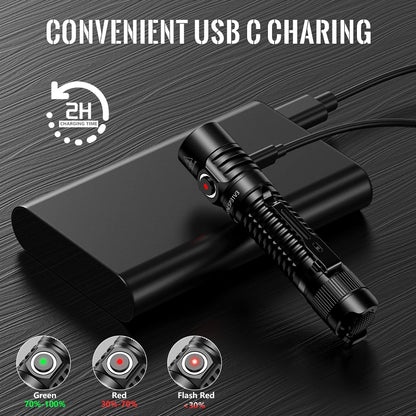 Sofirn SP31 V3.0 Tactical LED Flashlight — 2000LM SST40/519A USB-C Rechargeable 18650 Torch with Dual Switch