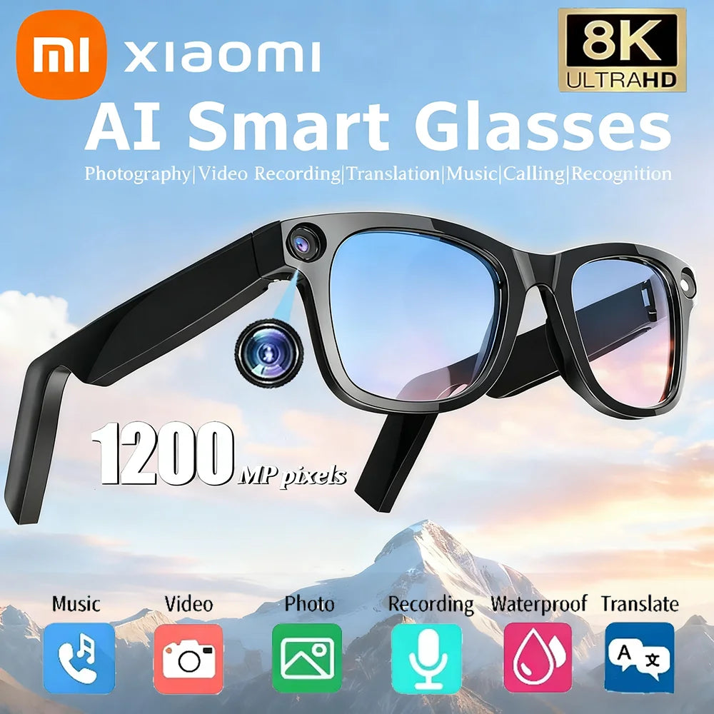 Xiaomi AI Smart Glasses — 8K HD Photochromic, Multifunction Camera Glasses with Translation, Bluetooth Calling, Voice Assistant, Music Player