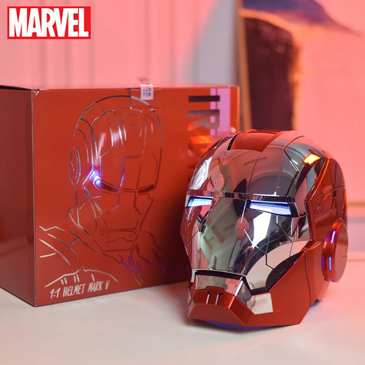 AutoKing 1:1 Mk5 Iron Man Helmet - Voice Control, Light-Up Eyes, Electric Wearable Cosplay Toy for Adults, Ideal Christmas Gift