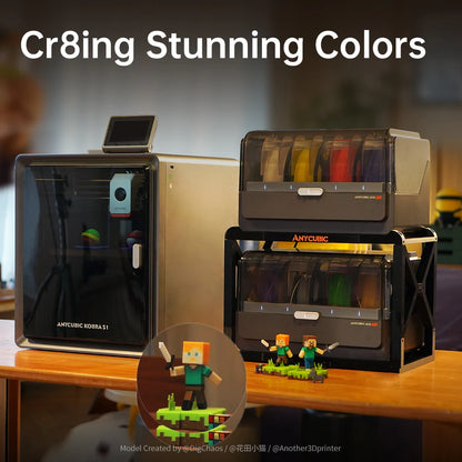 Anycubic Kobra S1 Combo Multi-Color 3D Printer – High Precision Core XY, Ultra-Quiet, Max Speed 600mm/s, Stable Structure