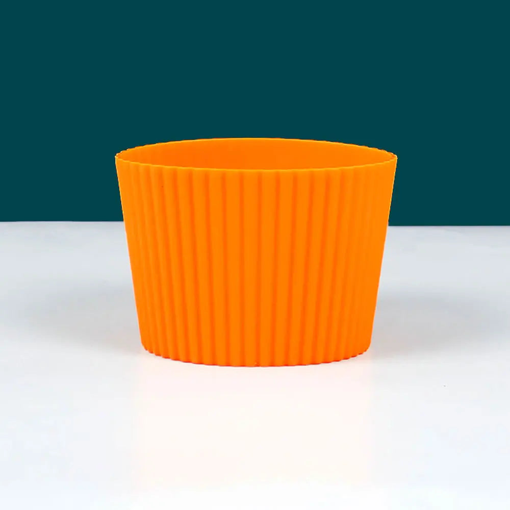 Silicone Coffee Cup Cover & Sleeve — Anti-Scalding, Anti-Slip Universal Tapered Thread Mug Protector for Ceramic & Glass Cups