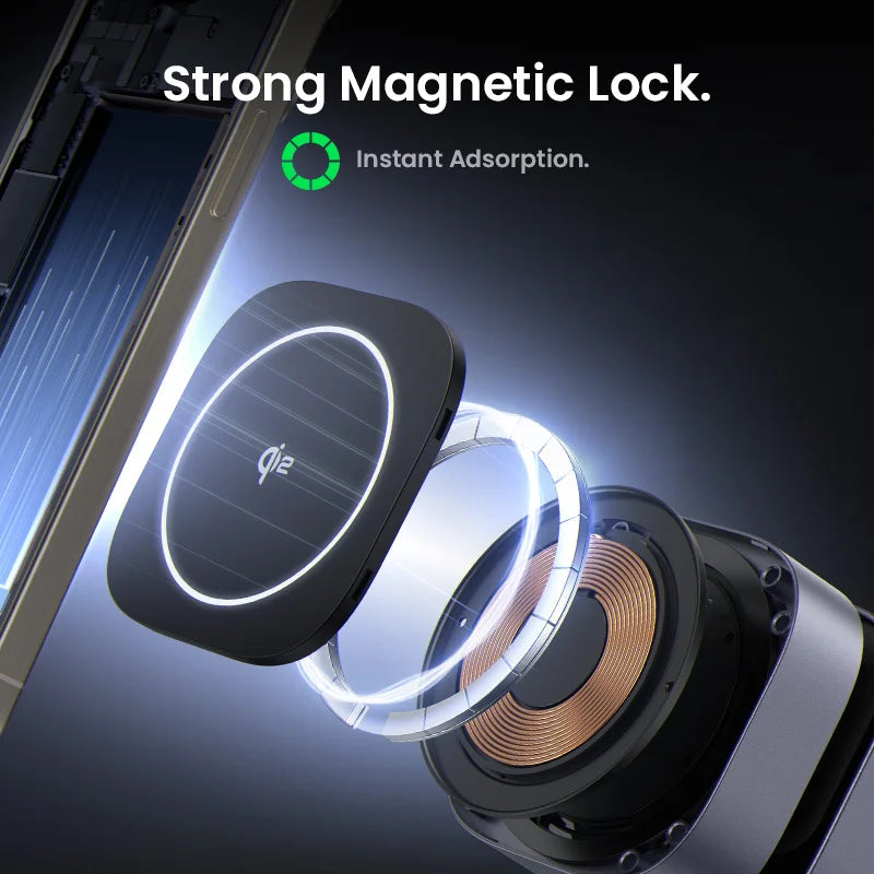 UGREEN Qi2 25W Magnetic Wireless Charger Stand - 2-in-1 Fast Charging Station for iPhone 15/16 Pro Max, AirPods, Compatible with MagSafe