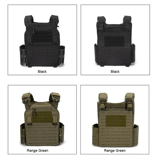 New Combat Vest 6094 – Quick Detachable Lightweight Laser Cut Tactical Vest, Black Gear for Protective Plate Carry