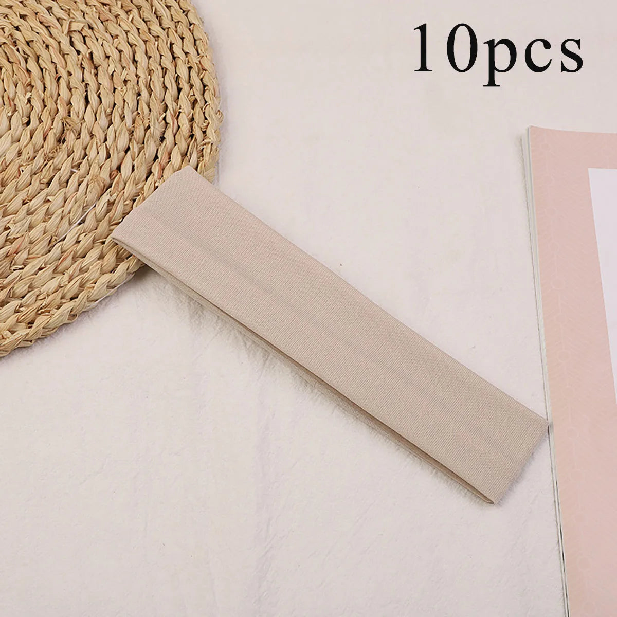 10 Pcs Elastic Hair Bands - Solid Color Fashion Headbands for Women, Sports, Running, Fitness, Yoga & Makeup Accessories