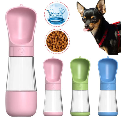 2-in-1 Portable Dog Water Bottle for Small and Large Dogs - Outdoor Walking Drinking Bowls, Pet Feeder for Puppy, Chihuahua Supplies