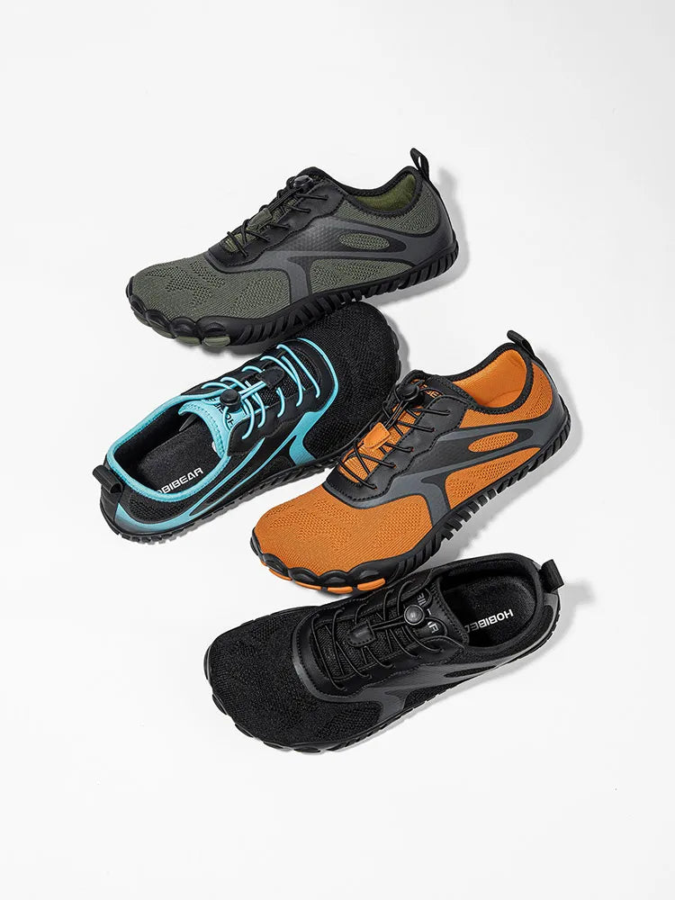 HOBIBEAR Unisex Barefoot Wide Toe Sneakers – Zero Drop Outdoor Running & Beach Walking Shoes with Elastic Band