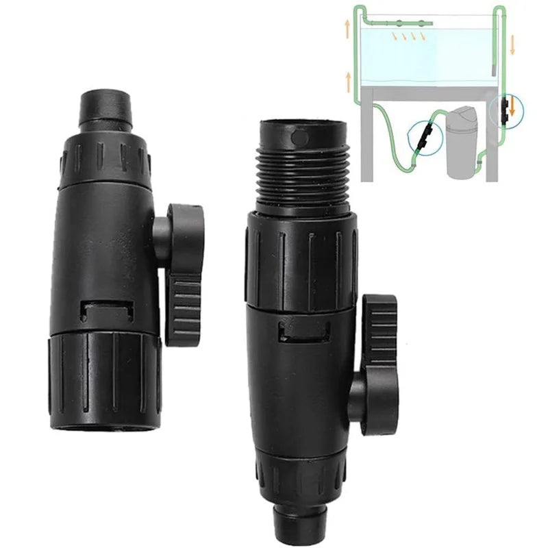12mm/16mm Double Tap Quick Release Aquarium Valve — No-Leak Water Flow Control & Filter Connector