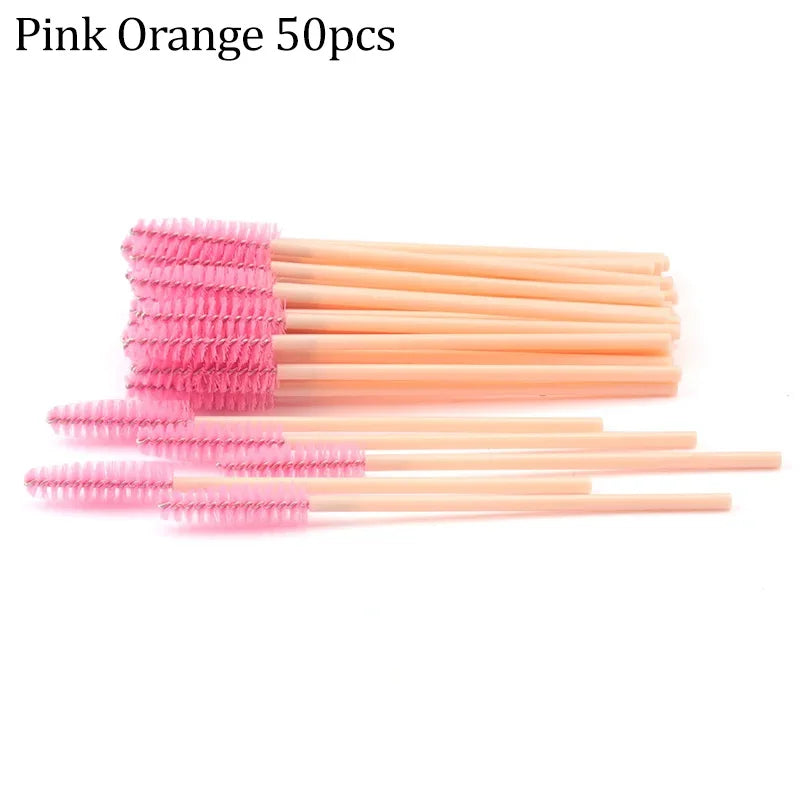 50PCS Reusable Eyelash Brushes – Mascara Wands Spoolers for False Lashes & Eyelash Extensions