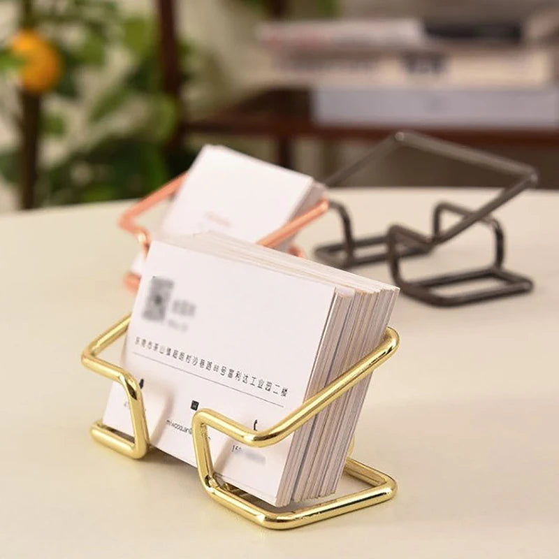Desk Business Card Holder - Office Gift Display Organizer Bracket for Cards