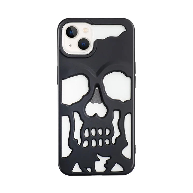 Cool Hollow Skull Ghostface Plating iPhone Case – Heat Dissipation Slim Cover for iPhone 14-17 Pro Max