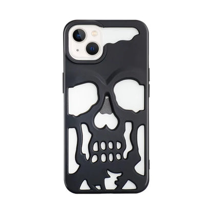 Cool Hollow Skull Ghostface Plating iPhone Case – Heat Dissipation Slim Cover for iPhone 14-17 Pro Max