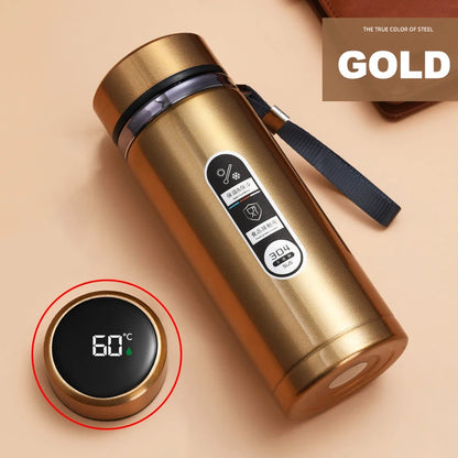 Stainless Steel Thermos Bottle 500ML-1L with LED Temperature Display - SUS304 Vacuum Flask for Tea and Water, Portable Travel Cup