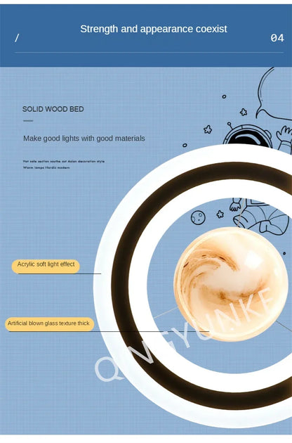 Acrylic Planet Pendant Lamp – Space Star Hanging Light for Living Room, Bedroom, Kitchen & Kids Room, E27 Bulb Compatible