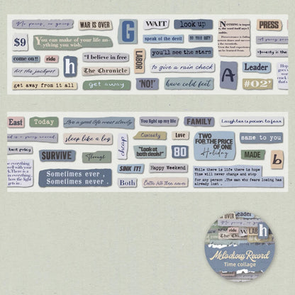 Mr. Paper 6 Style Retro English Theme Washi Tape – 1 Roll for DIY Crafts, Phone Case, Glass Bottle, Photo Frame Decoration