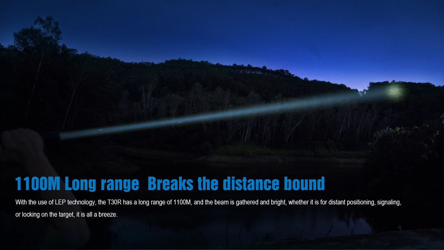 Trustfire T30R Tactical Flashlight – 460 Lumen High-Power LED USB Rechargeable Torch with 18650 Battery