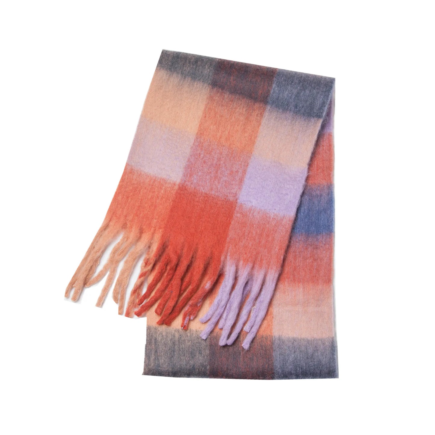 2025 Women's Winter Thick Cashmere Scarf – Warm Pashmina Shawl with Rainbow Tassels & Wraps
