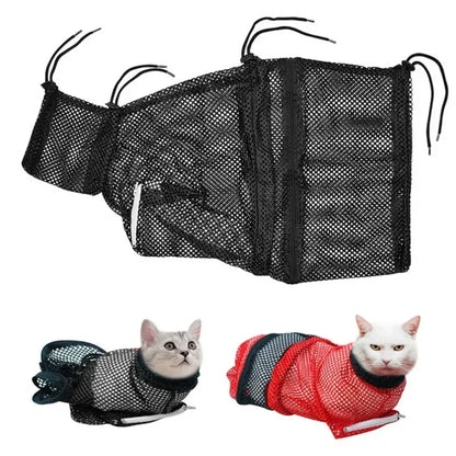Cat Grooming Mesh Bathing Bag – Anti-Scratch, Anti-Bite, Nail Trimming & Restraint Cat Carrier, Anti-Escape Pet Bag