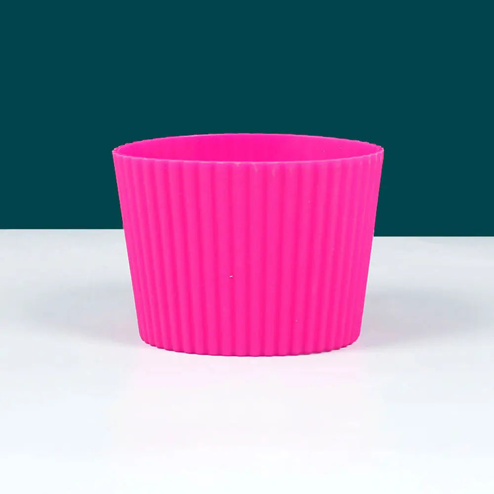 Silicone Coffee Cup Cover & Sleeve — Anti-Scalding, Anti-Slip Universal Tapered Thread Mug Protector for Ceramic & Glass Cups