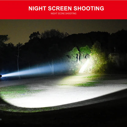 LED Tactical Hunting Flashlight - USB Rechargeable, Waterproof Torch Lamp, Professional Shooting & Night Scout Lights Set