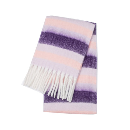 2025 Women's Winter Thick Cashmere Scarf – Warm Pashmina Shawl with Rainbow Tassels & Wraps