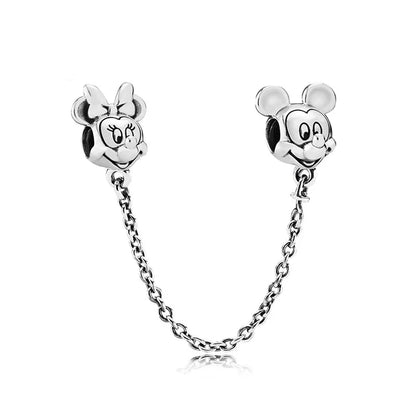 MINISO League of Legends Mickey & Minnie 925 Sterling Silver Charm – Beads Fit for Pandora Bracelet, Ladies Jewelry
